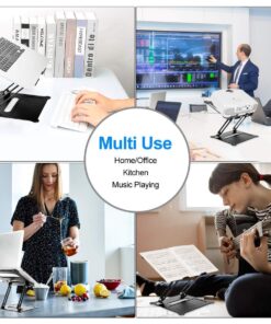 Urmust Adjustable Laptop Stand for Desk Computer Stand for Laptop Riser Holder Stand Compatible with MacBook Air Pro All Laptops 10-15.6"(Black) A-Black 34 71ZYrLbhwhL