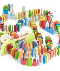 Alternative view of Imagination Generation Zoo Animals Domino Rally Adventure Kids Playset, with 4 Animal Shapes, 5 Stunts, & Carrying Case (144 Pieces)