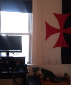 Alternative view of 3' x 5' Polyester Flag with Brass Grommets (Knights Templar)