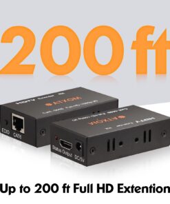 ATXOM HDMI Over Ethernet Extender, Over Cat 5e/6/7 LAN Cable, Up to 200Ft, Full HD 1080P @ 60HZ, EDID Copy, Dolby Digital/DTS Compatible, High Resolution Signal, POC Transmitter and Receiver 40 71ZazxdEtgL
