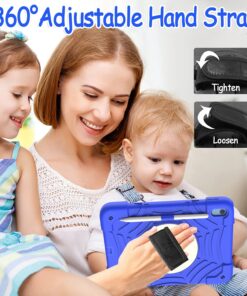 BMOUO iPad 10th Generation Case, iPad 10.9 2022 Case - with Screen Protector, 360 Rotating Stand & Pencil Holder & Hand & Shoulder Strap Shockproof Kids Case for iPad 10th Generation 10.9” 2022, Blue 13 71Zb VTnSPL 1