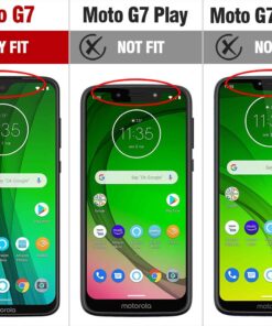 Alternative view of Poetic Moto G7 Rugged Clear Case, Full-Body Hybrid Shockproof Bumper Cover, Built-in-Screen Protector, Guardian Series, DO NOT FIT Moto G7 Power Or Moto G7 Play, Pink/Clear