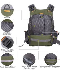 Lixada Fly Fishing Vest Fishing Jacket Breathable Polyester Mesh Design Fishing Vest Green 12 71ZbAr6PNGL