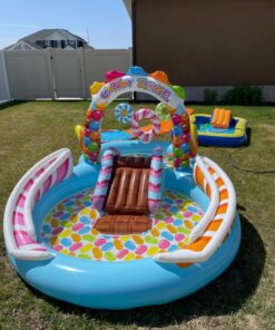 INTEX 57149EP Candy Zone Inflatable Swim Play Center: with Splash Pool and Waterslide – 116" x 75" x 51" 31 71ZcNACA1ZL