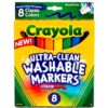 Crayola Broad Line Washable Markers, 8 Markers, Classic Colors Pack of 10