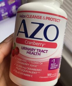 AZO Cranberry Urinary Tract Health Supplement, 1 Serving = 1 Glass of Cranberry Juice, Sugar Free Cranberry Pills, Non-GMO 100 Softgels 100 Count (Pack of 1) 53 71ZcsvZG RL