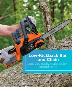 BLACK+DECKER 20V MAX Chainsaw Kit, Cordless, 10 inch, Tool-Free Chain Tensioning, Oil Lubrication System, Battery and Charger Included (LCS1020) 20V Chainsaw Kit 29 71ZdH0YfRyS