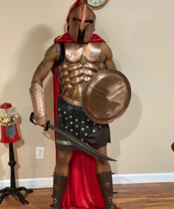 THOR INSTRUMENTS Medieval King Spartan Copper 300 Helmet W/RED Plume Muscle Jacket Leg ARM Guards Rustic Vintage Home Decor Gifts 19 71ZeaQK6V3L