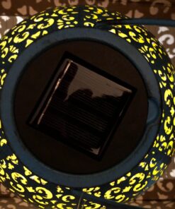 Homeimpro Solar Big Lantern Hanging Garden Outdoor Waterproof Decorative Lights Metal Table Lamp for Patio, Yard, Christmas Gift, 2023 New Updated Bottom Pattern (1Pack, Teal Blue) 52 71Zfxq VJlL