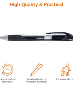Amazon Basics Retractable Gel Ink Pens - Fine Point Pen, Black, 12-Pack 16 71ZgnycQRhL