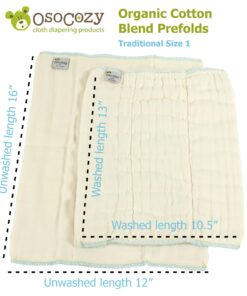 Alternative view of Organic Cotton Blend Prefold Cloth Diapers by OsoCozy (6 Pack) - 70% Rayon from Bamboo Fibers, 30% Organic Cotton. Eco-Friendly, Absorbent & Soft - Traditional Small 7-15 lbs. Small Size 1 - Fits 7-15 Pound