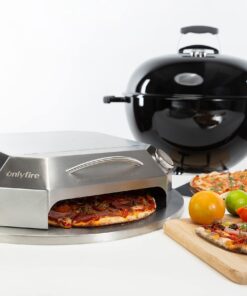 Onlyfire Stainless Steel Pizza Oven Kit for 22 Inch Charcoal Kettle Grilll - Outdoor Grill Top Pizza Oven Kit, Pizza Maker Tool Set Including Pizza Chamber, Pizza Stone, Pizza Peel and Thermometer 26 71ZgpLyoBzL