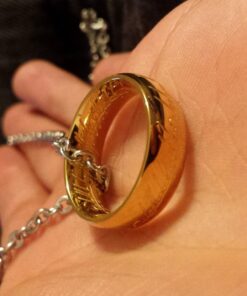 LUREME Engraved Gold Plated Stainless Steel Ring Pendant Chain Necklace A1000001 47 71ZgrJZMvsL