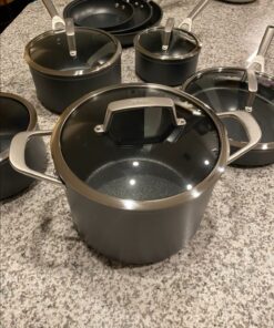 Ninja C39600 Foodi NeverStick Premium Hard-Anodized 13-Piece Cookware Set, Guaranteed to Never Stick, Nonstick, Durable, Oven Safe to 500°F, Grey 65 71Zi2hu 1L