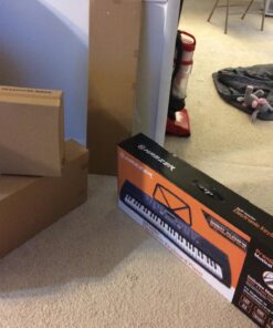 Hamzer 61-Key Portable Electronic Keyboard Piano with Stand, Stool, Headphones, Microphone & Sticker Sheet 51 71ZiDddUROL