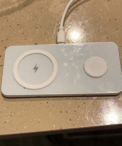 2 in 1 Wireless Charger, 15W Dual Wireless Charging Pad for iPhone 15/15 Pro/14/14 Pro/13/13 Pro/12/12 Pro/11/X, Samsung S23/S22/S21, Airpods 3/2/Pro, iWatch 8/7/6/SE/5/4/3/2(with QC 3.0 Adapter) White 40 71ZiGpYFwL