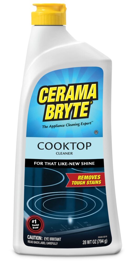 Cerama Bryte Removes Tough Stains Cooktop and Stove Top Cleaner for Glass - Ceramic Surfaces, 28 Ounces, 1 Pack