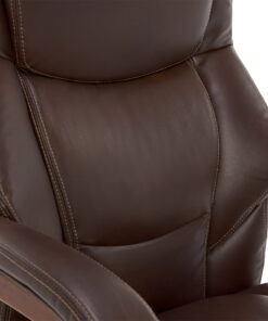 La-Z-Boy Delano Big & Tall Executive Office Chair, High Back Ergonomic Lumbar Support, Bonded Leather, Brown 39 71Zj79ZeJL 1