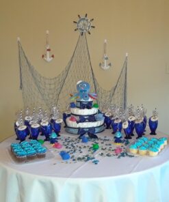 Beistle Blue Cotton String Novelty Nautical Decorative Fish Netting Under The Sea Luau Party Supplies, 4' x 12' 29 71ZjCqs JjL