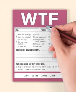 Knock Knock WTF Notes Nifty Note Checklist Memo Pad, 50 Sheets 17 71Zjkmw6uL