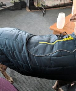 Kurgo Loft Dog Jacket, Reversible Dog Coat, Wear with Harness or Sweater, Water Resistant, Reflective, Winter Coat For Large Dogs (Ink Blue, L) Ink Blue/Seaglass 44 71ZkP9NnPFL