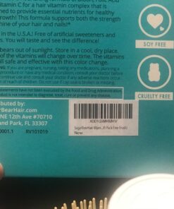 Sugarbear Hair Vegan Vitamin Gummies for Luscious Hair with Biotin, Vitamin C, B12, Folic Acid, Inositol, Coconut Oil - Hair and Nails Supplement for Women & Men (3 Month Gift Pack Free Brush) 60 Count (Pack of 3) 57 71ZkWKLdbL 1