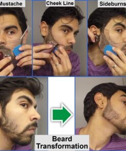 Aberlite ClearShaper - Beard Shaper Kit w/Barber Pencils - Premium Shaping Tool - 100% Clear | Many Styles - The Ultimate Beard/Hair Lineup (US Patent) - Beard Stencil Guide Template Outliner Blue 23 71Zkm6qpj7L
