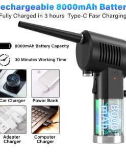 Compressed Air Duster, 8000mAh Electric Air Duster, Portable Air Blower,Cordless Air Duster, Brushless Motor, Replaces Compressed Air Cans for Computer Keyboard Electronics Cleaning 36 71ZlqZv03ZL