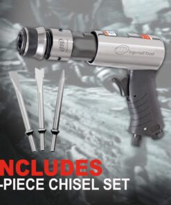 Ingersoll Rand 114GQC Air Hammer - 3 PC Chisel Set with Tapered Punch, Panel Cutter, Flat Chisel, 2-5/8 Inch stroke, 3500 BPM, Lightweight, Compact, Gray 22 71ZmnResL