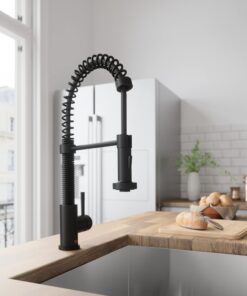 VIGO VG02001MB 19" H Edison Single-Handle with Pull-Down Sprayer Kitchen Faucet in Matte Black 26 71Zn8ywJ9JL