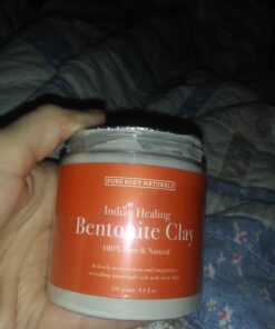 Pure Body Naturals Pure Bentonite Powder for DIY Detox Bath & Facial Mask, Pure Indian Healing Clay for Burns, Mastitis, Inflamed or Chapped Skin (8.0 oz) 49 71ZnMkc0L2L