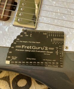 FretGuru 8-in-1 String Action Gauge Guitar Fret Ruler Precision Fret Rocker - Precise CNC Machined, Diamond Honed, Polished Edge Guitar String Height Gauge - Luthier Tool with Thick Leather Case inch 37 71ZnNeakq L