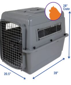 Petmate Sky Kennel Pet Carrier, 28 Inch, Made in USA 24.3"L x 18.3"W x 19.5"H 48 71Zny3Bp7iL