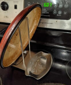 Yummy Sam Pot Lid Holder and Spoon Rest, Stainless Steel Utensils Lid Spoon Holder Ladle Rest Pot Lid Rack Shelf Stand Holder Multifunctional Storage Rack Stove Organizer (Silver) 42 71Zo3A8DSKL