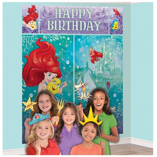 Scene Setters Wall Decorating Kit | Disney Ariel Dream Big Collection | Birthday