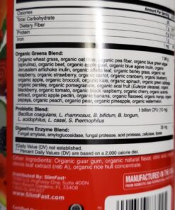 SlimFast Greens Powder, Green Superfoods with Organic Wheat Barley Grass, Flax Seed & Inulin, Oat Fiber Supplement, 1 Billion CFU Probiotics, Probiotic Multi Enzyme- Berry Burst, 30 Servings Organic Greens 42 71Zpp0cfqFL