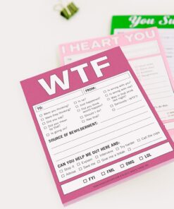 Knock Knock WTF Notes Nifty Note Checklist Memo Pad, 50 Sheets 18 71Zq08V2XmL