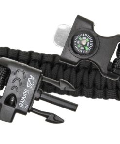 A2S Protection Paracord Bracelet K2-Peak – Survival Bracelets with Embedded Compass Whistle EDC Hiking Gear- Camping Gear Survival Gear Emergency Kit Black / Black 9" 11 71Zq1g4IjwL