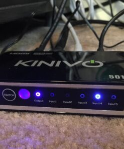 Kinivo HDMI Switch 4K HDR 501BN (5 in 1 out, 4K 60Hz HDR, HDMI 2.0, High Speed 18Gbps, IR Remote, HDCP) - Compatible with Roku, PS5, Xbox, Apple TV, Nintendo Switch, Cable Box 5-PORT 35 71Zq45jE1aL