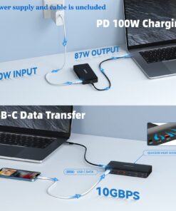 USB C Laptop Docking Station, 15 in 1 Triple Display Multiport Adapter with 3 Monitors Dock Compatible for Macbook/Dell/HP/Lenovo Laptops (Dual DP, HDMI, VGA, USB C/A, RJ45, SD/TF, Mic/Audio, PD)Black 15 IN 1 Black 14 71Zq56I2NbL