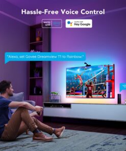 Govee Envisual TV LED Backlight with Camera, RGBIC Wi-Fi TV Backlights for 55-65 inch TVs, Works with Alexa & Google Assistant, App Control, Music Sync Lights, H6199 18 71ZqXm1stdL