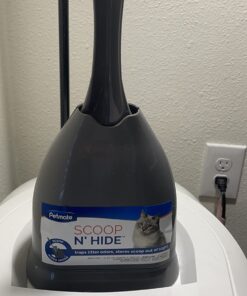 Petmate Scoop N' Hide Cat Litter Scoop with Discreet Litter Scoop Holder, Brushed Nickel 47 71ZqbdCulkL