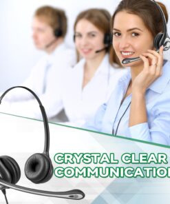 Wantek Corded Telephone Headset Dual w/Noise Canceling Mic Compatible with Avaya Aastra Allworx Adtran Alcatel Lucent AltiGen Digium Gigaset InterTel Mitel Plantronics Landline Deskphones(F602S1) Binaural F602S1 10 71ZqlwjbrWL 1