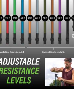 Original Gorilla Bow Portable Home Gym Resistance Bands and Bar System for Travel, Fitness, Weightlifting and Exercise Kit, Full Body Workout Equipment Set Original Bow, Green, Base Bundle 14 71ZrVcZMVbL