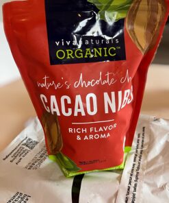 Viva Naturals Organic Cacao Nibs, 1 Lb - Certified Keto and Vegan Superfood, Perfect for Gluten Free Baking, Cacao Nib Smoothies and Healthy Snacks, Premium Criollo Beans, Non-GMO 1 Pound (Pack of 1) 35 71ZrWCHPEBL