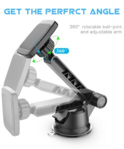 WixGear Dashboard Mount, Universal Magnetic Phone Holder for Car, Windshield Mount and Dashboard Mount Holder for Cell Phones and Tablets with Long Adjustable Arm – (New Rectangle Head) 31 71ZsNxx1Y1L