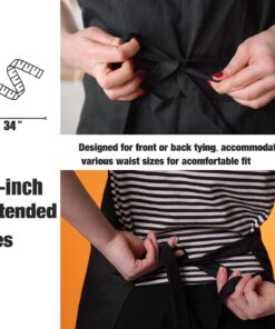 NOBONDO 12 Pack Bib Apron - Unisex Black Apron Bulk with 2 Roomy Pockets Machine Washable for Kitchen Crafting BBQ Drawing 25 71ZsyDr8eqL