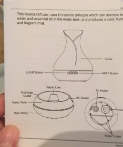 OliveTech Aroma Essential Oil Diffuser, 400ml Ultrasonic Cool Mist Humidifier with Waterless Auto Shut-Off and Cleaning Kit for Home, Yoga, Office, Spa, Bedroom, Baby Room - Wood Grain A-dark Wood 64 71ZszuN7TTL