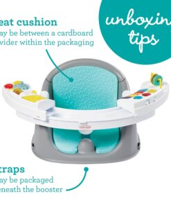 Infantino Music & Lights 3-in-1 Discovery Seat and Booster - Convertible, Infant Activity and Feeding Seat with Electronic Piano for Sensory Exploration, for Babies and Toddlers, Teal 28 71Zt6gRTGeL
