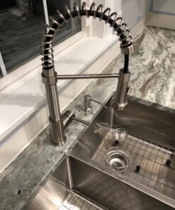 VIGO VG02001ST 19" H Edison Single-Handle with Pull-Down Sprayer Kitchen Faucet in Stainless Steel 37 71ZtW bCKZL